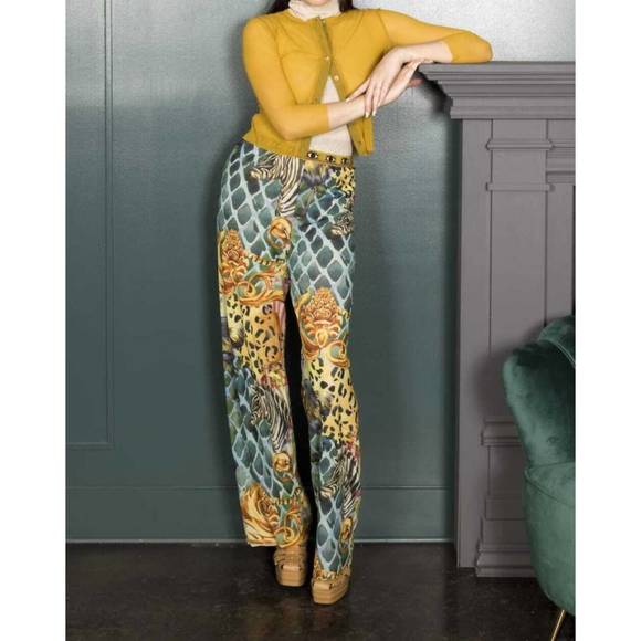 NEW PETIT POIS BY VIVIANA G zebra pants in green - Picture 1 of 1